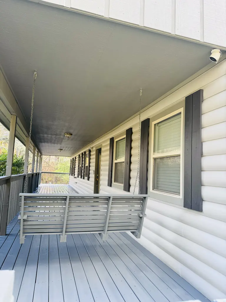 Covered porch floor finished