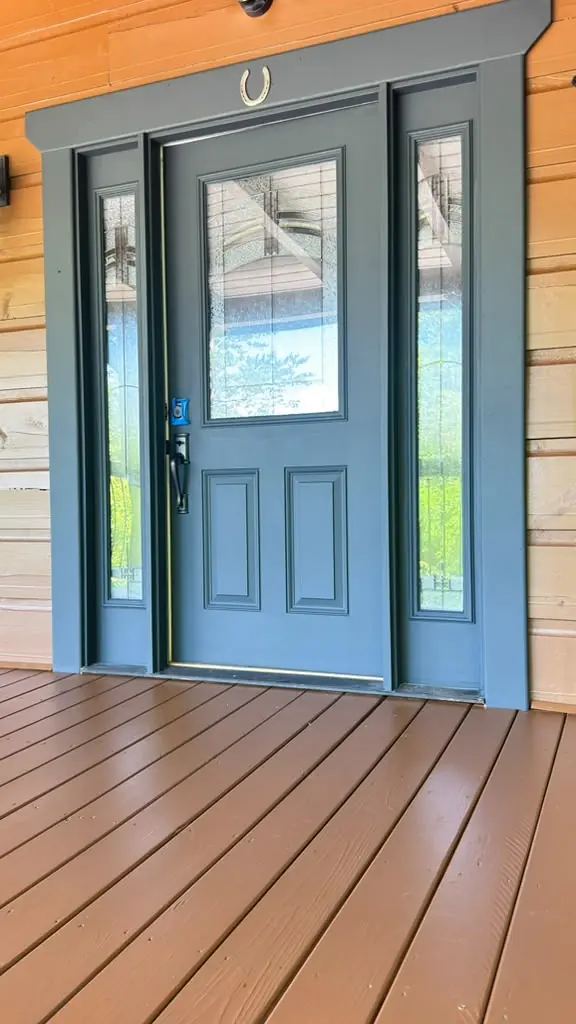 Porch floor stained brown