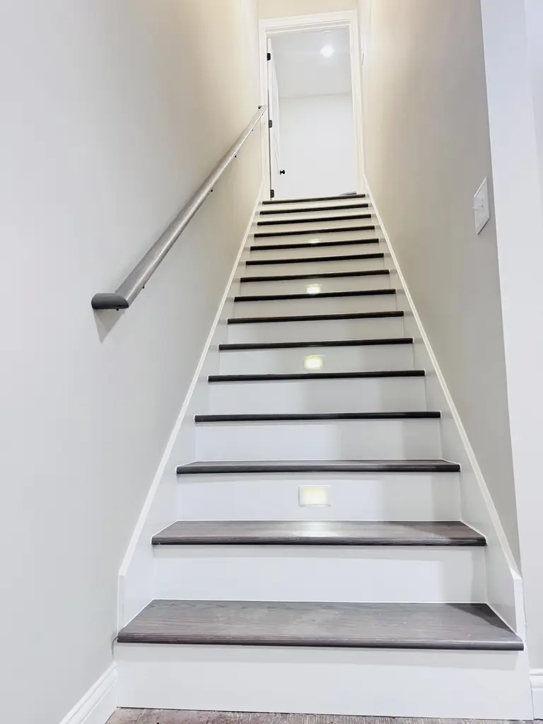 Staircase walls and trim painted
