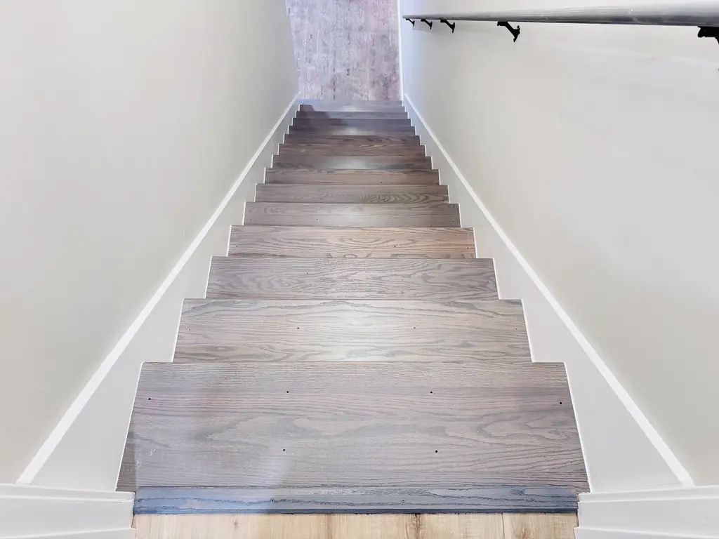 Tall stairwell walls painted